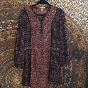 Printed Bohemian Flower Tunic (no wrap belt)